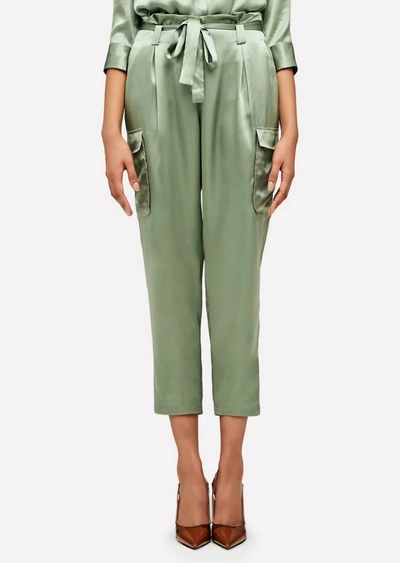 Shop L Agence Roxy Paperbag Cargo Pant In Light Ivy In Green