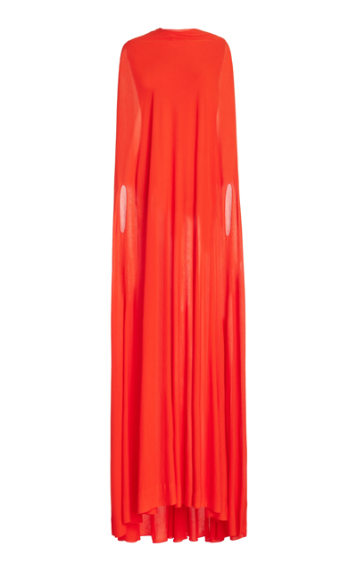 Shop Brandon Maxwell The Louisa Draped Caftan Maxi Dress In Red