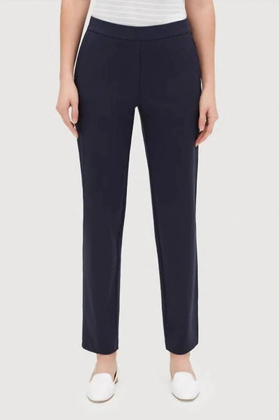 Shop Lafayette 148 Fulton Pant With Elastic In Black In Blue