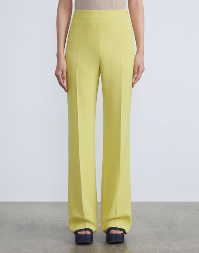 Shop Lafayette 148 Finesse Crepe Gates Side-zip Flared Pant In Bright Citrine In Multi