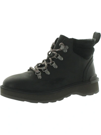 Shop Sorel Womens Leather Short Combat & Lace-up Boots In Black