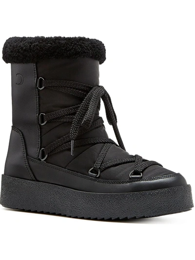 Shop La Canadienne Emery Womens Leather Cozy Winter & Snow Boots In Black