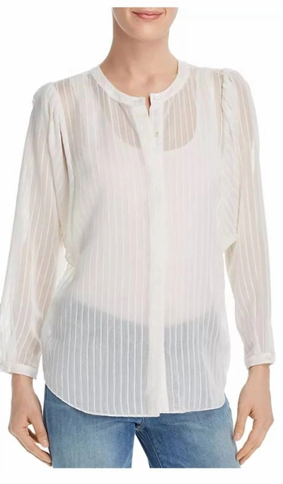 Shop Joie Women Rashelda Striped Sheer Top Blouse In White