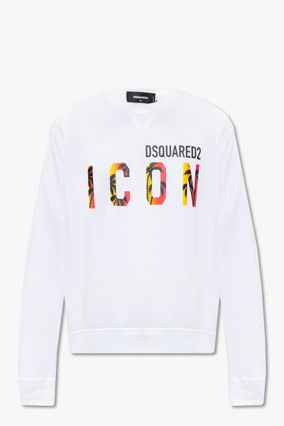Shop Dsquared2 White Sweatshirt With Logo In New
