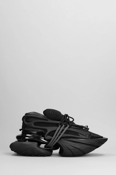 Shop Balmain Unicorn Sneakers In Black Nylon