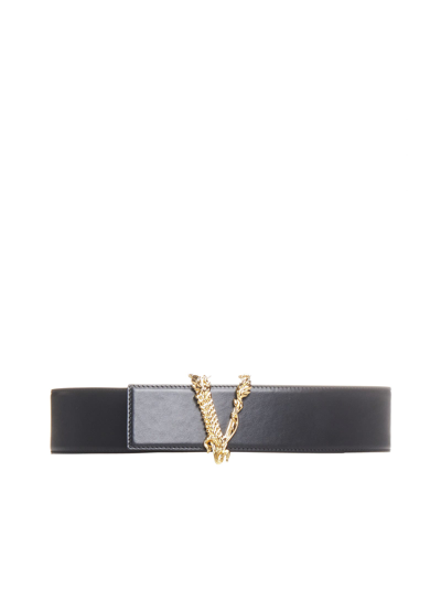 Shop Versace Belt In Black- Gold