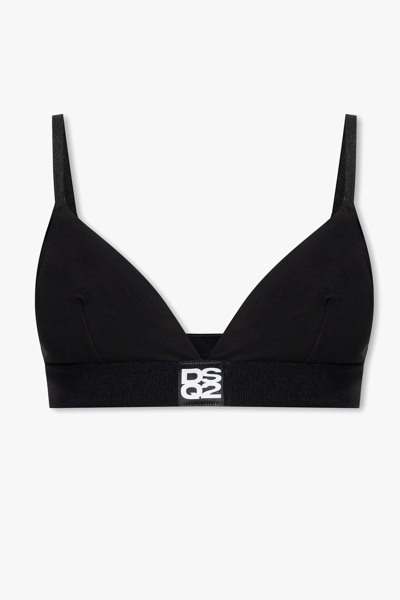 Shop Dsquared2 Black Bra With Logo In New
