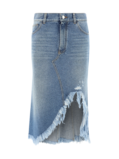 Shop Chloé Denim Skirt In Foggy Blue