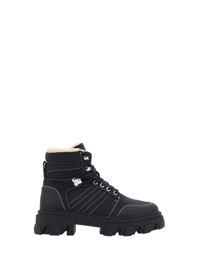 Shop Ganni Hiking Ankle Boots In Black