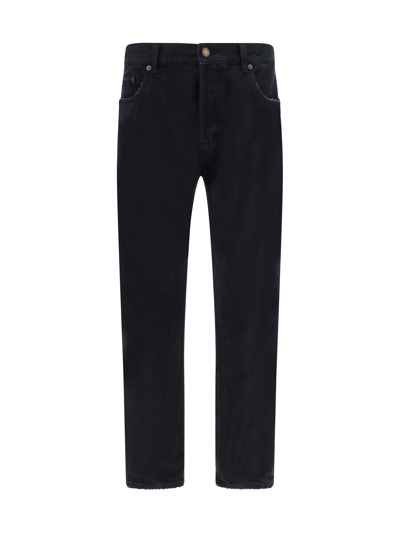 Shop Saint Laurent Relaxed Jeans In Neo Carbon Black
