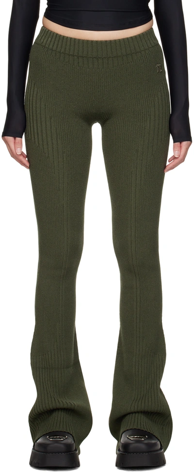 Shop Misbhv Khaki Seamless Trousers In Forest Green