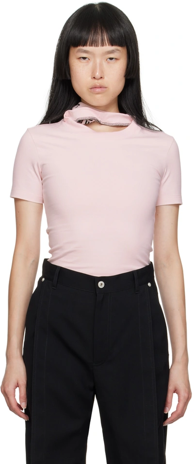 Shop Y/project Pink Triple Collar Baby T-shirt In Baby Pink