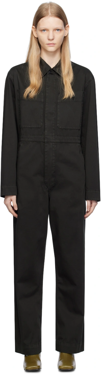 Shop Lemaire Green Three-pocket Jumpsuit In Gr695 Midnight Green