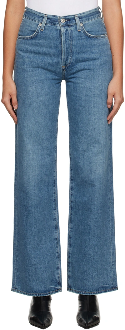 Citizen Of Humanity Citizens Of Humanity Blue Washed Straight Jeans In Starsign (med Ind)