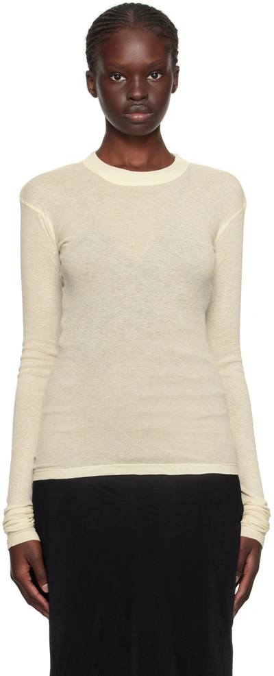 Shop Bite Off-white Semi-sheer Long Sleeve T-shirt