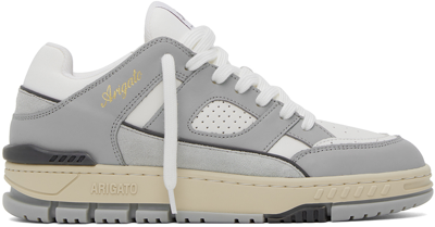 Shop Axel Arigato Gray & White Area Lo Sneakers In Grey/white