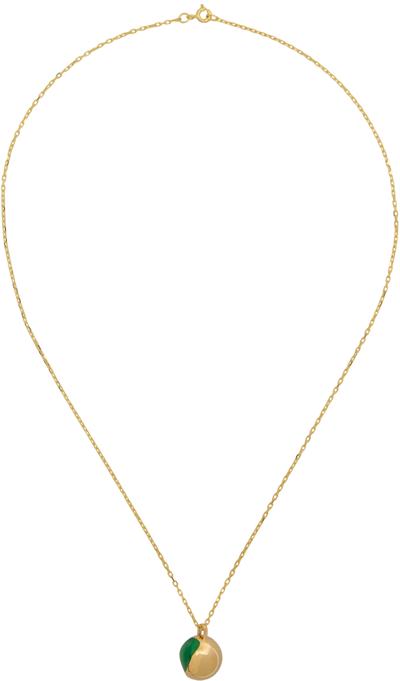 Shop Ellie Mercer Gold One Piece Sphere Pendant Necklace In 9k Gold / Clear