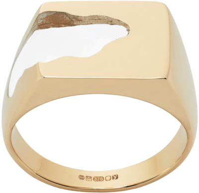 Shop Ellie Mercer Gold One Piece Ring In 9k Gold / Clear