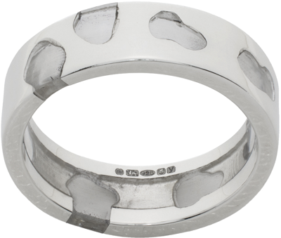 Shop Ellie Mercer Silver Classic Band Ring In 925 Silver / Clear