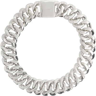 Shop Jil Sander Silver Am5 Necklace In 045 Silver