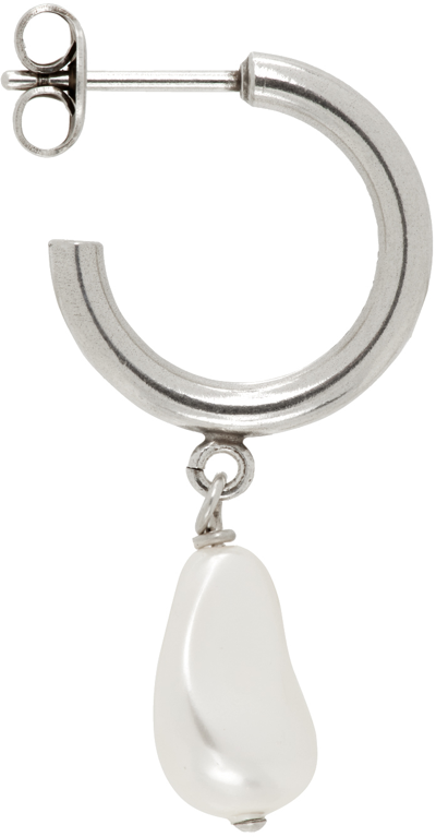 Shop Isabel Marant Silver Rain Drop Single Earring In Whsi White/silver