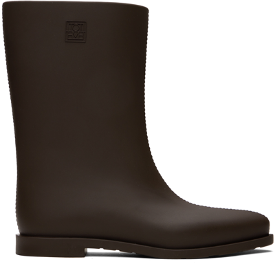 Shop Totême Brown 'the Rain Boot' Boots In 080 Coffee