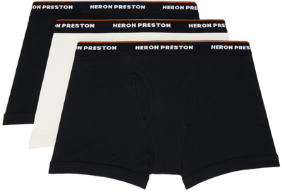 Shop Heron Preston Three-pack Black & White Boxers In Multicolor