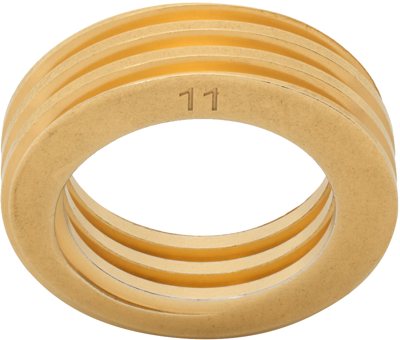 Shop Maison Margiela Gold Bolt Thin Ring In 950 Yellow Gold Plat