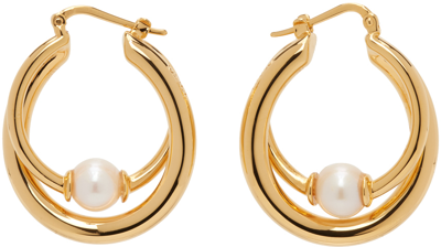 Shop Chloé Gold Darcey Earrings In 745 Bright Gold