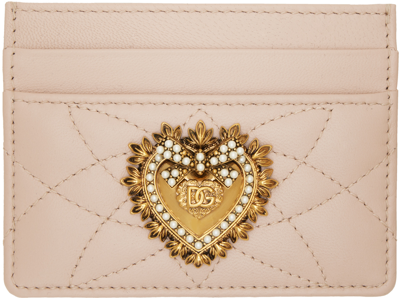 Shop Dolce & Gabbana Pink Devotion Card Holder In 80412 Cipria 1