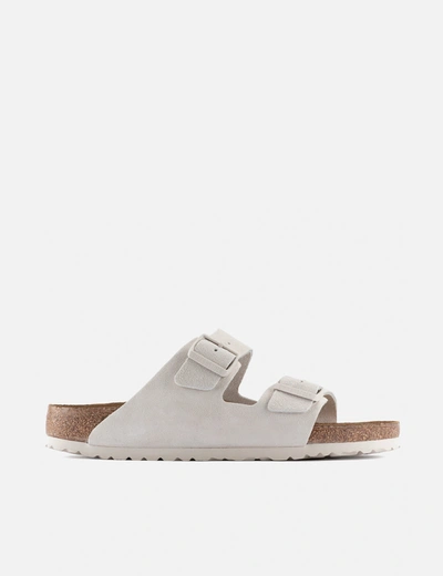 Shop Birkenstock Arizona Suede Leather (regular) In White