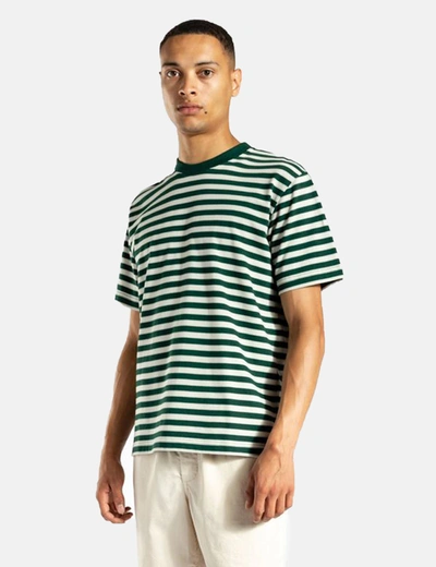 Shop Norse Projects Johannes Nautical Stripe T-shirt In Green