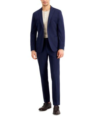 Shop Calvin Klein Mens Slim Fit Stretch Navy Blue Suit Separates