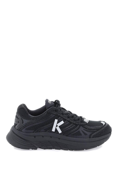 Kenzo Pace Sneakers With Mesh And Rubber Sole In Black