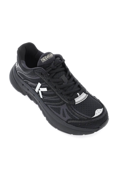 Kenzo Pace Sneakers With Mesh And Rubber Sole In Black