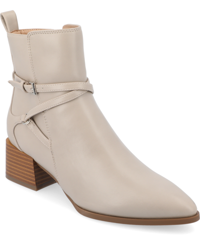 Shop Journee Collection Women's Estelle Block Heel Booties In Gray