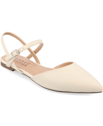 Shop Journee Collection Women's Martine Strappy Pointed Toe Flats In Cream