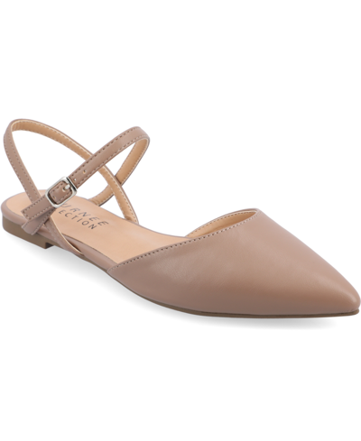 Journee Collection Martine Slingback Flat In Rosewood