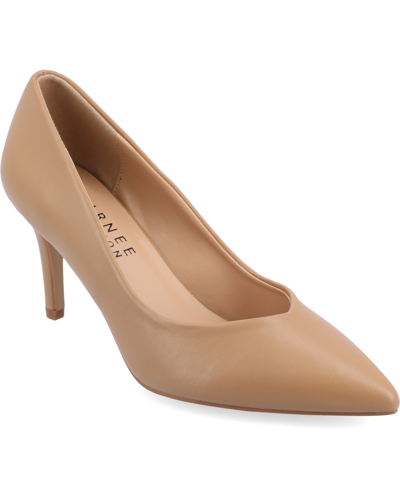 Shop Journee Collection Women's Gabriella Pointed Toe Pumps In Caramel