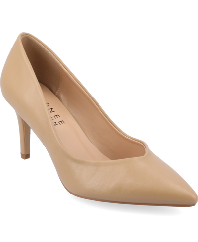 Shop Journee Collection Women's Gabriella Pointed Toe Pumps In Honey