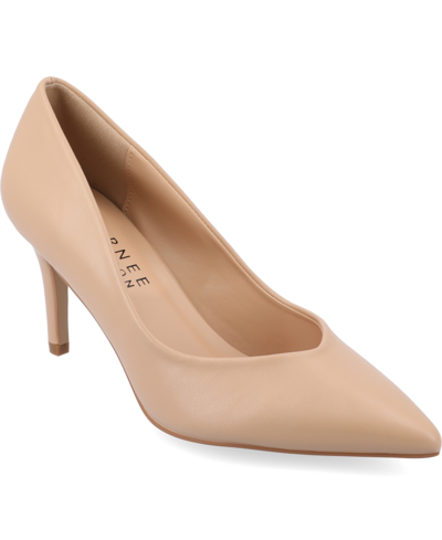 Shop Journee Collection Women's Gabriella Pointed Toe Pumps In Almond
