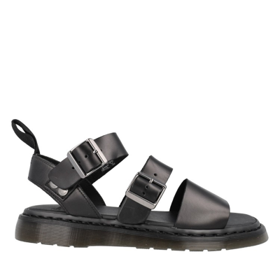 Shop Dr. Martens' Black Gryphon Gladiator Sandals In Grey