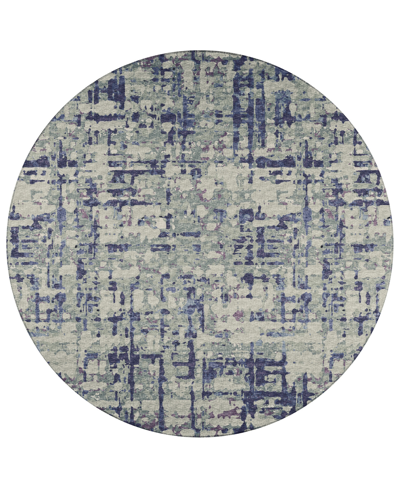 Shop Addison Bravado Outdoor Washable Abv35 8' X 8' Round Area Rug In Purple