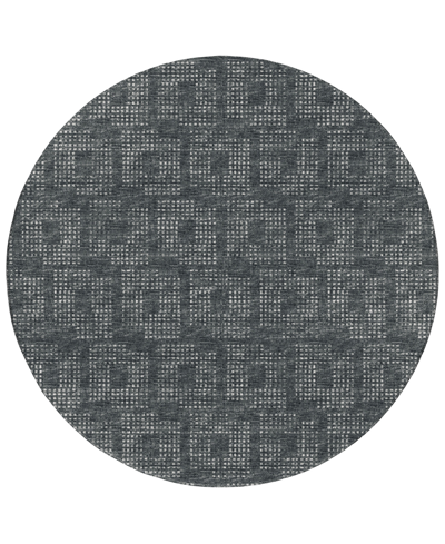 Shop Addison Eleanor Outdoor Washable Aer31 8' X 8' Round Area Rug In Black