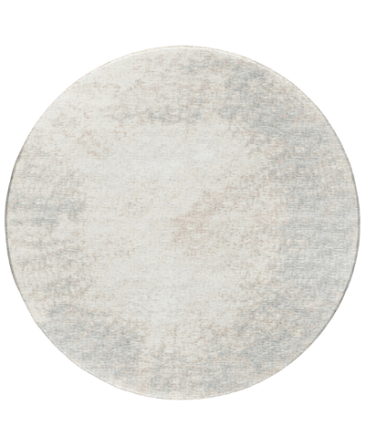 Shop Addison Rylee Outdoor Washable Ary31 8' X 8' Round Area Rug In Gray