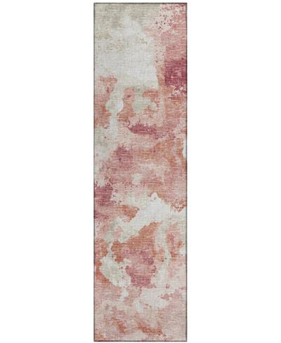 Shop Addison Accord Outdoor Washable Aac32 2'3" X 7'6" Runner Area Rug In Pink