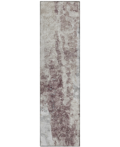 Shop Addison Accord Outdoor Washable Aac33 2'3" X 7'6" Runner Area Rug In Plum