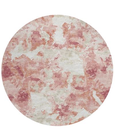 Shop Addison Accord Outdoor Washable Aac32 8' X 8' Round Area Rug In Pink