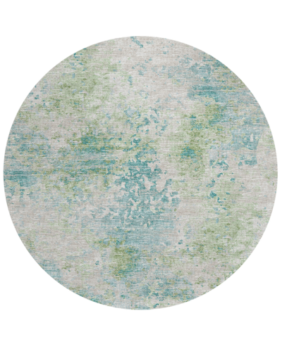 Shop Addison Accord Outdoor Washable Aac35 8' X 8' Round Area Rug In Green