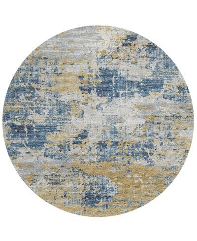 Shop Addison Accord Outdoor Washable Aac34 8' X 8' Round Area Rug In Blue